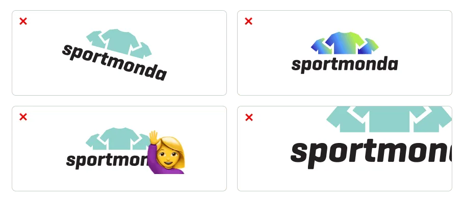Brug af Sportmonda logo